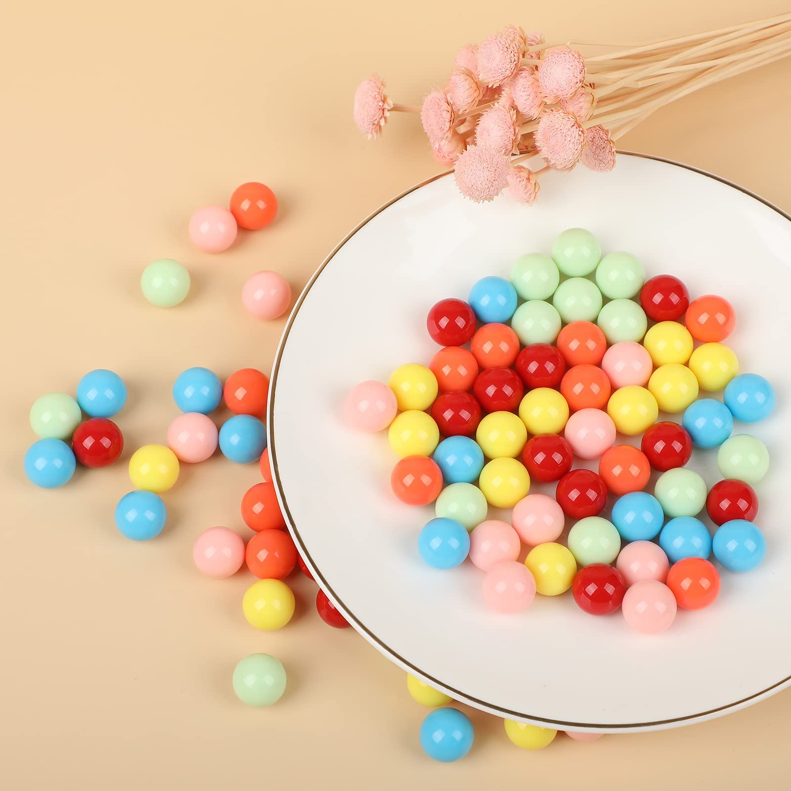 12mm Game Balls,84pcs Acrylic Balls for Board Game,Rainbow Bead,Color Sorting…