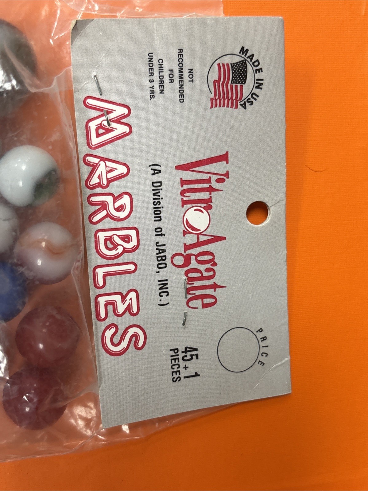 Vintage Bag of Vitro Agate Marbles Unopened 45+1 Pieces