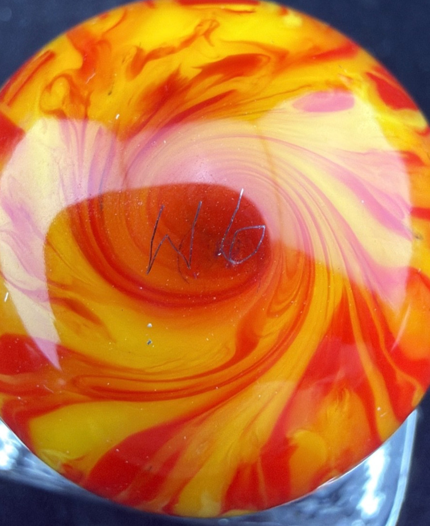 Steve Willis 2006 Handmade Lampwork Art Glass Marble 1.16″ Near Mint Signed W6