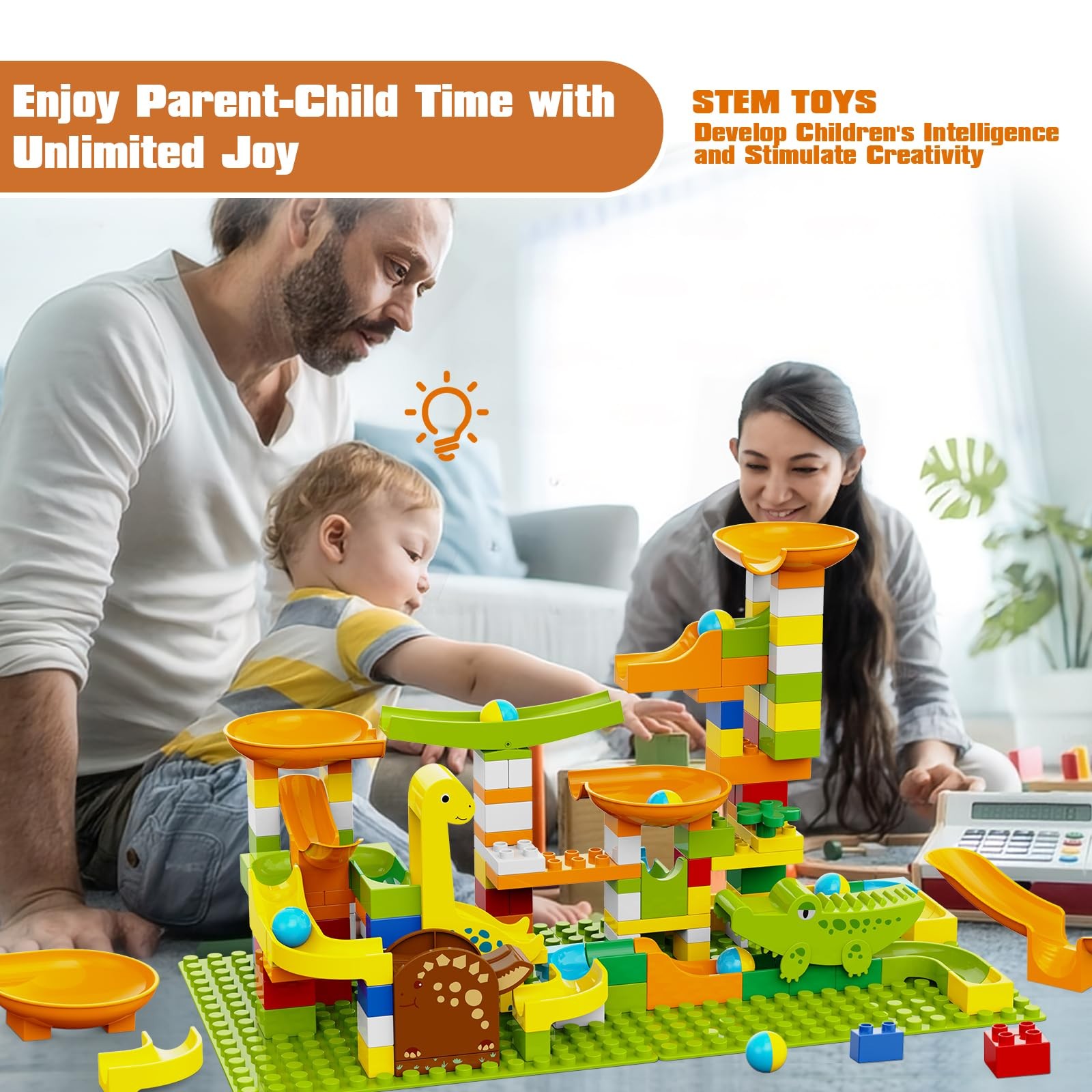 Dinosaur Marble Runs for Kids 4-8 Building Blocks Compatible with LEGO…