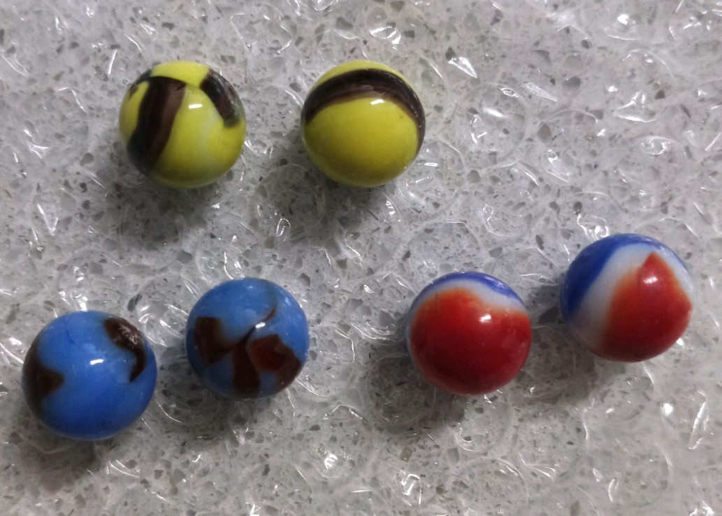 Liberty Bumblebee Spider-Man etc lot of 6 Marbles Regular Size