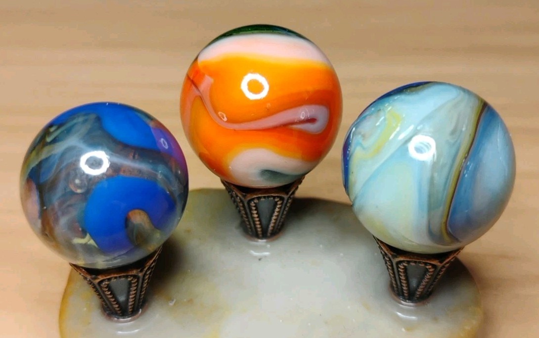 .73″-.67″ JABO/D.A.S. MARBLES LOT 🔥 AV. -SWIRL TOYS MINT-/NM