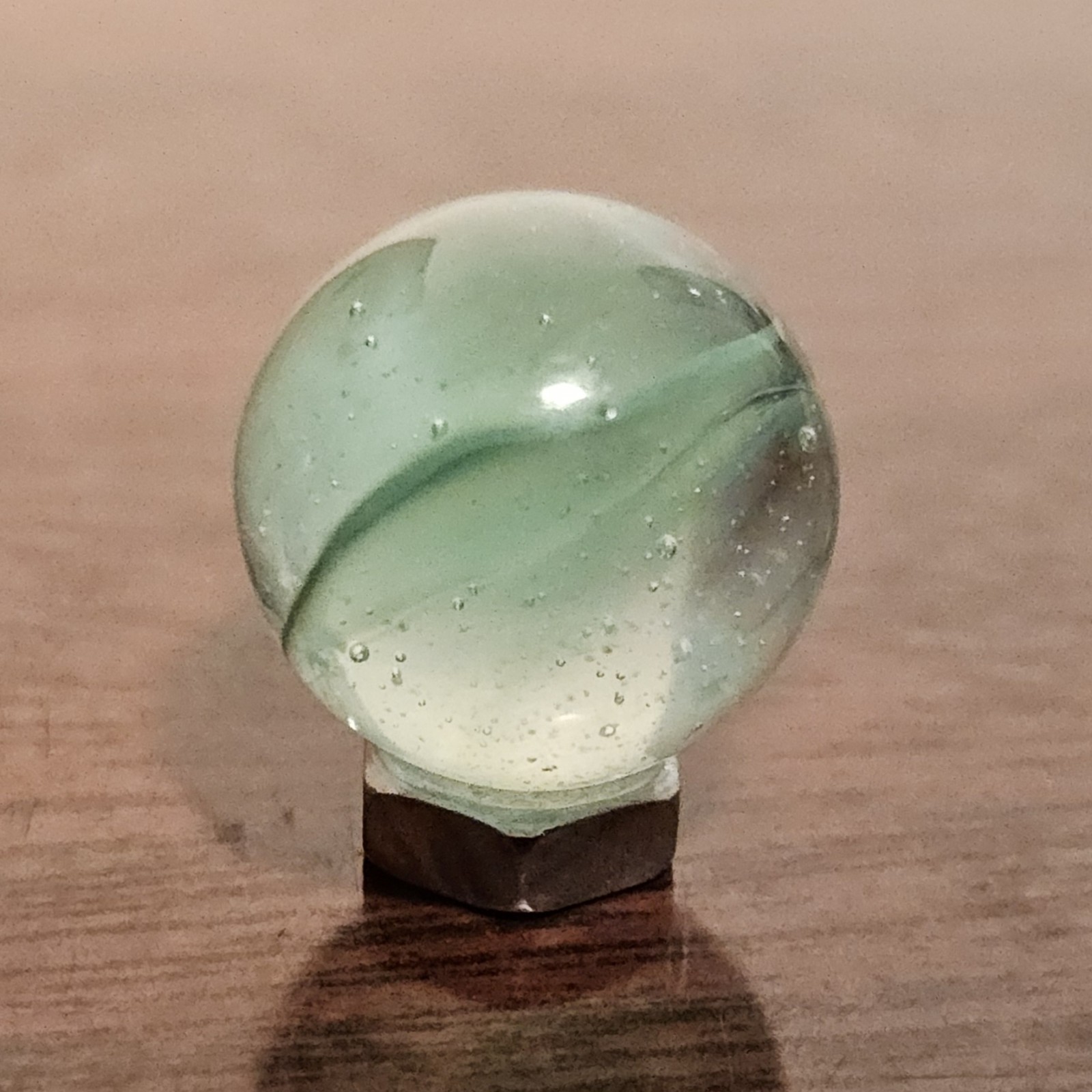 Vintage CE Bogard Light Green Floppy 4-Lobe Cats Eye .593″ Glass Marble