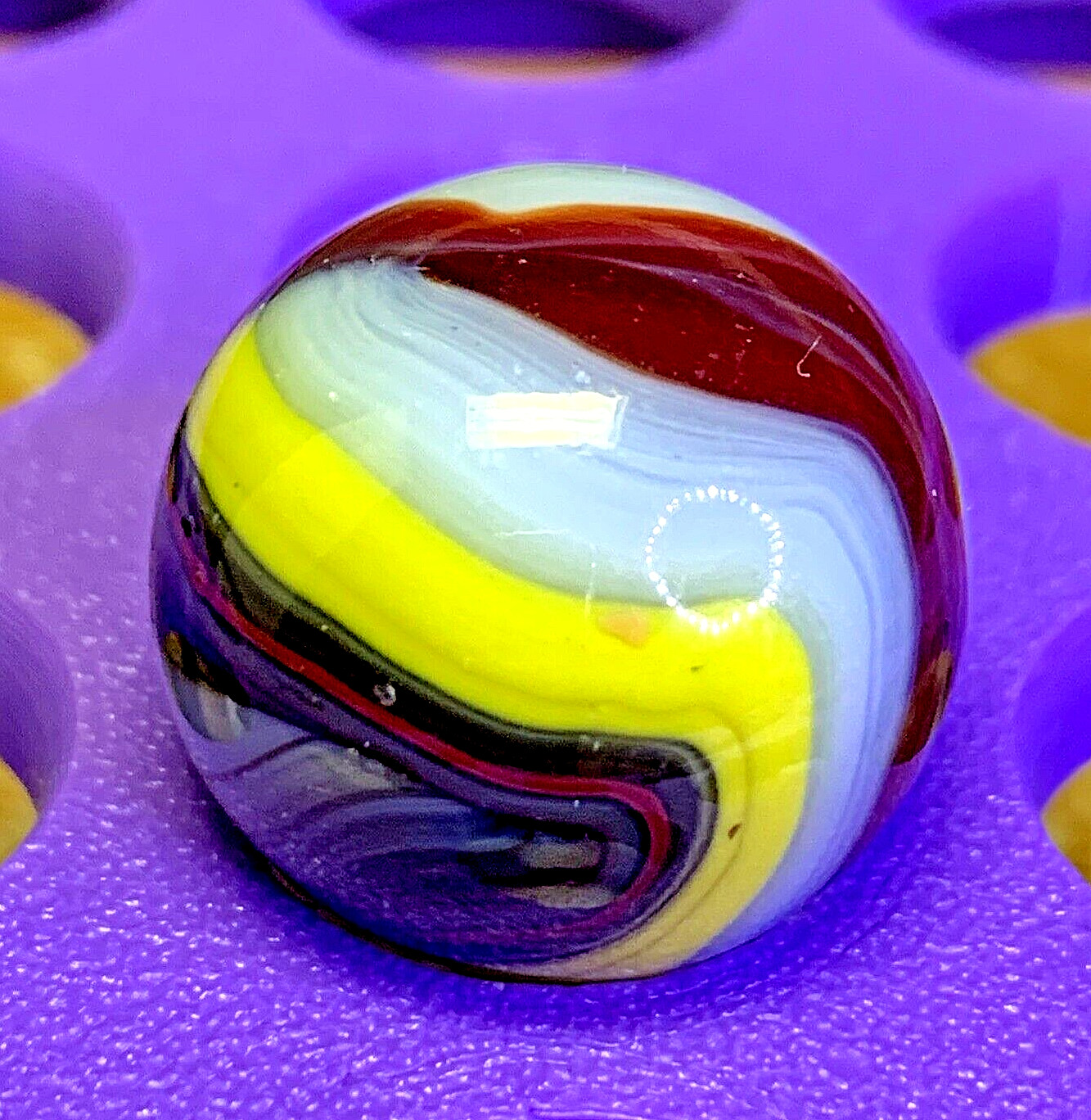 DAS/JABO/WV SUPER THICK FLAMES / SWIRLS CONTRAST EGG YOKE SHOOTER .76″ 9B/42