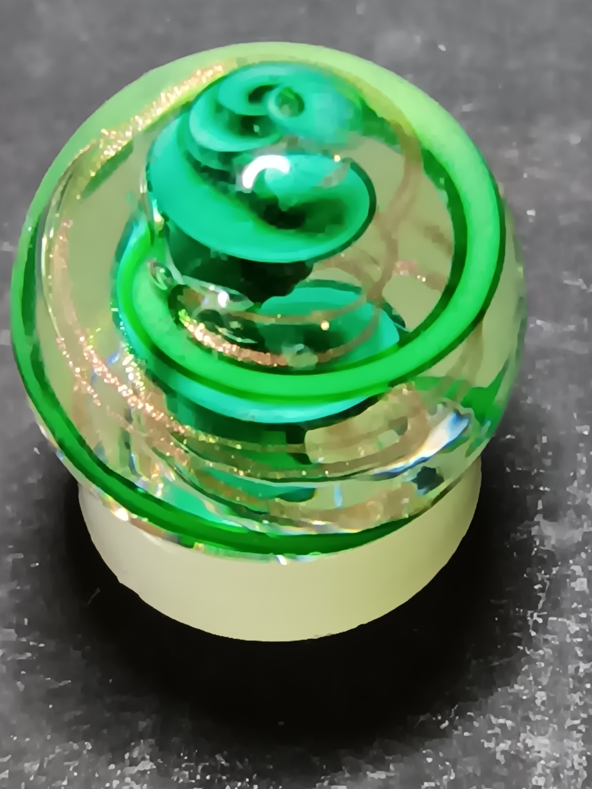 Handmade Glass Toy Marble Green Swirl Design, 0.85 Inch, Ages 4-7, 8-11 Years