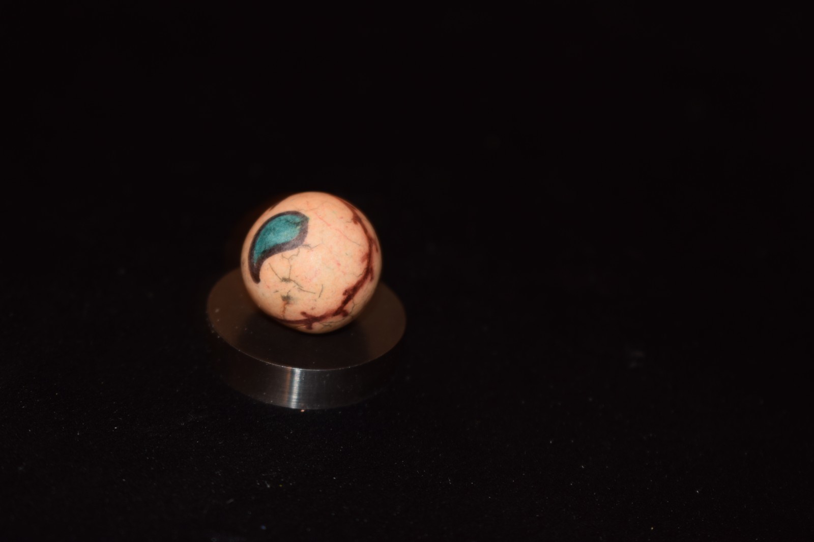 🐦➖⏩Antique Hand Painted Fired Hard Clay 🍆Plant Art Marble Size .703=45/64=18mm