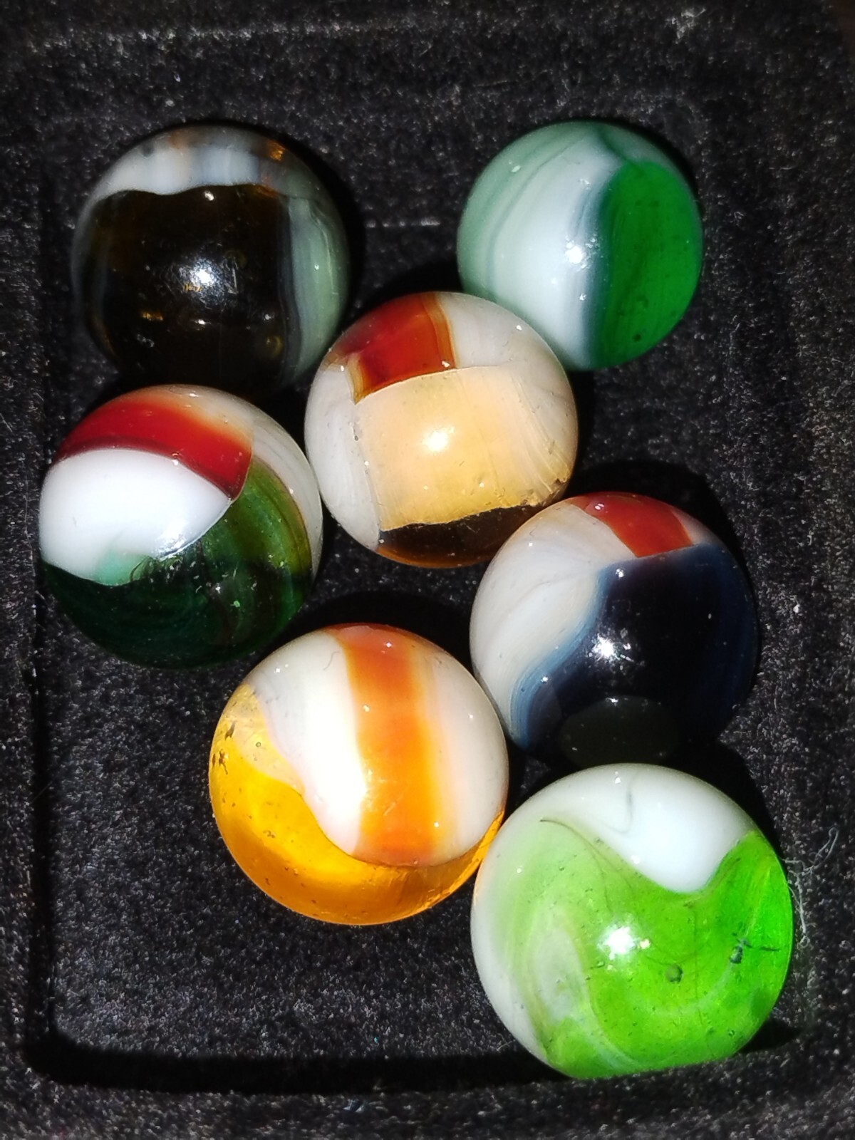 Vintage Vitro Agate Conqueror Patch Helmet Vitro Vintage Marbles Lot Of 7
