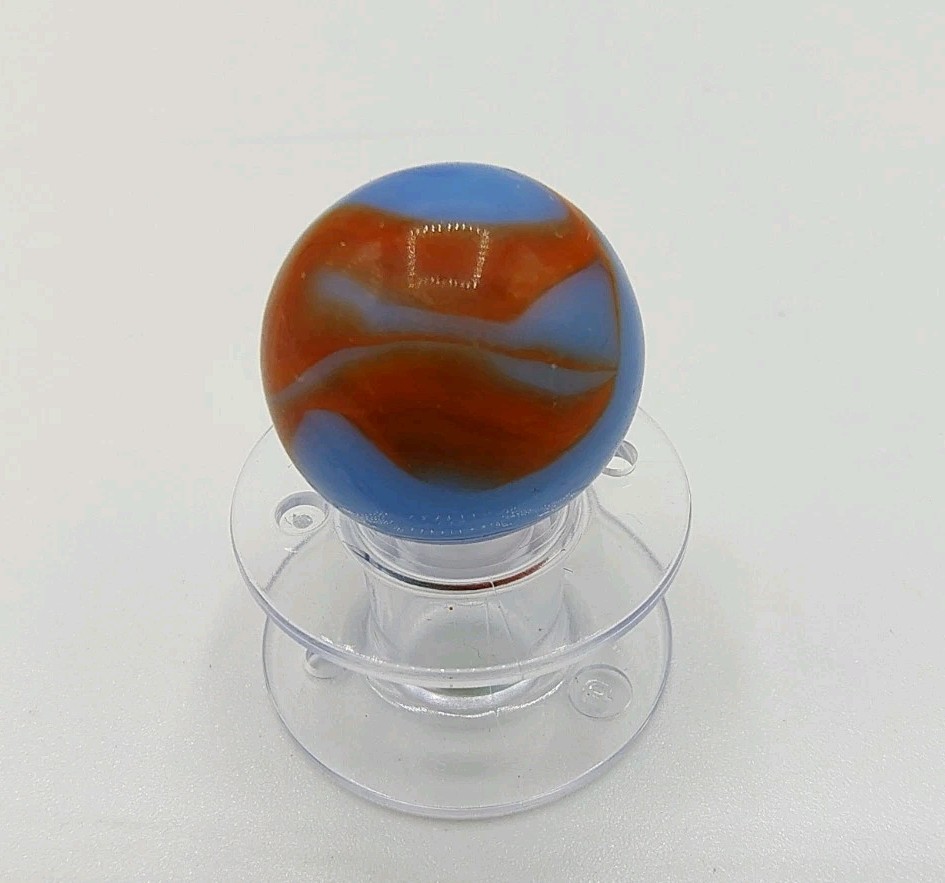 Awesome Vintage Alley Agate Swirl Blue and Orange .60″