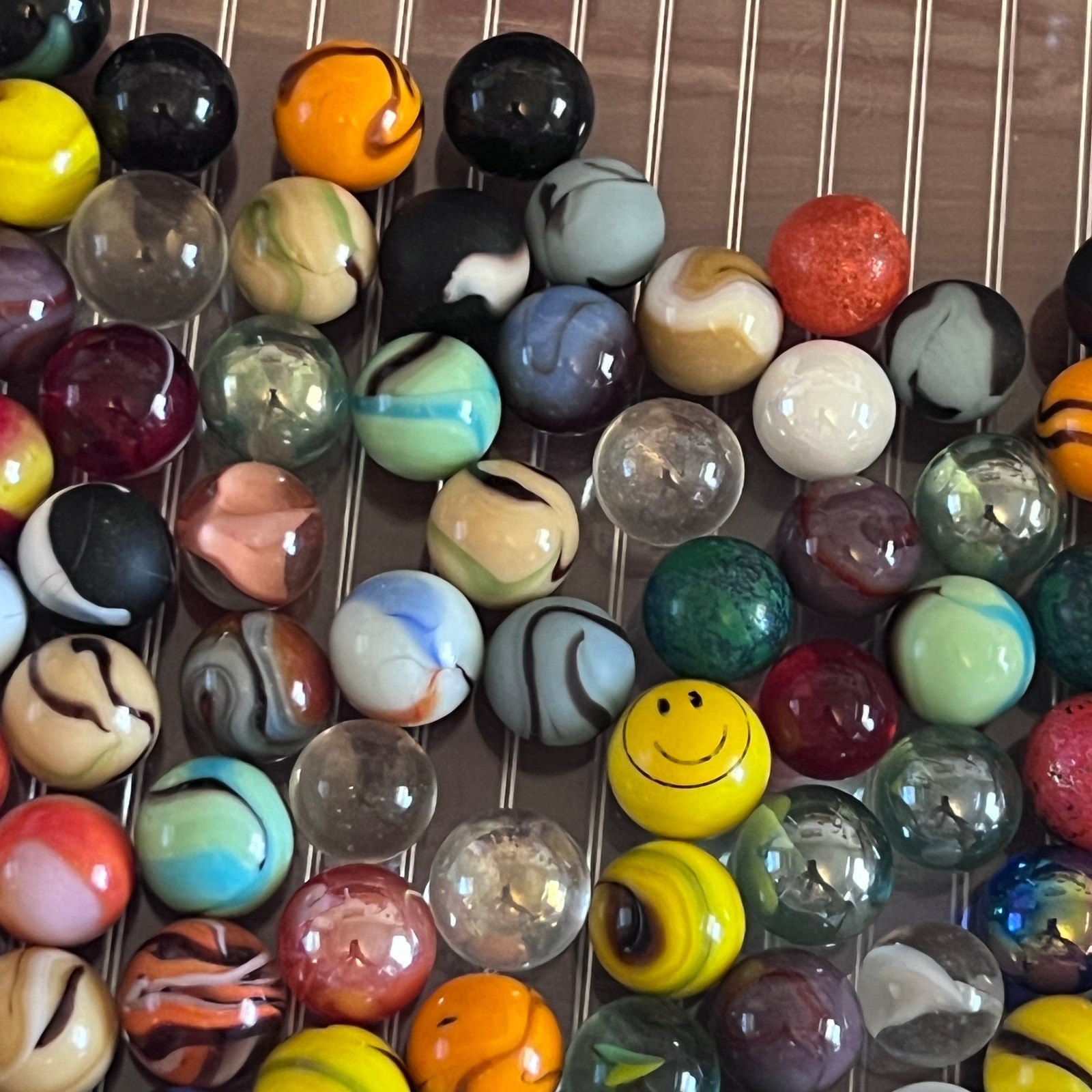 Vintage Machine Made Glass Marble Lot 1lb 12oz Shooters Colorful Sets