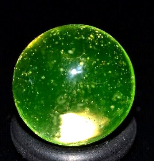 GLASS ART MARBLE/.598″-VASELINE GREEN BLACKLIGHT-COKE BOTTLE TRANSPARENT GREEN +