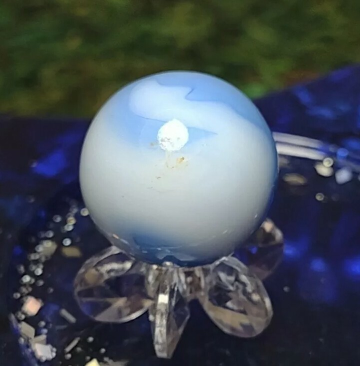 Lovely☁️ ROBIN BLUE Glass Alley or WV Style Swirl MYSTERY Vintage Marbles .61″