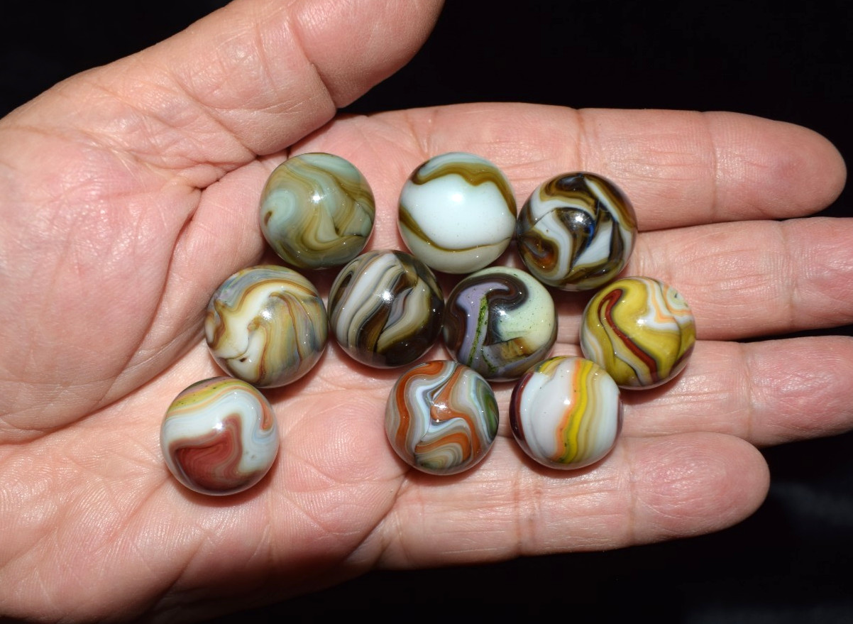 🧐👉 all top picks JABO/DAS Lot of 10 mixed runs collector marbles .750″ MINT👈