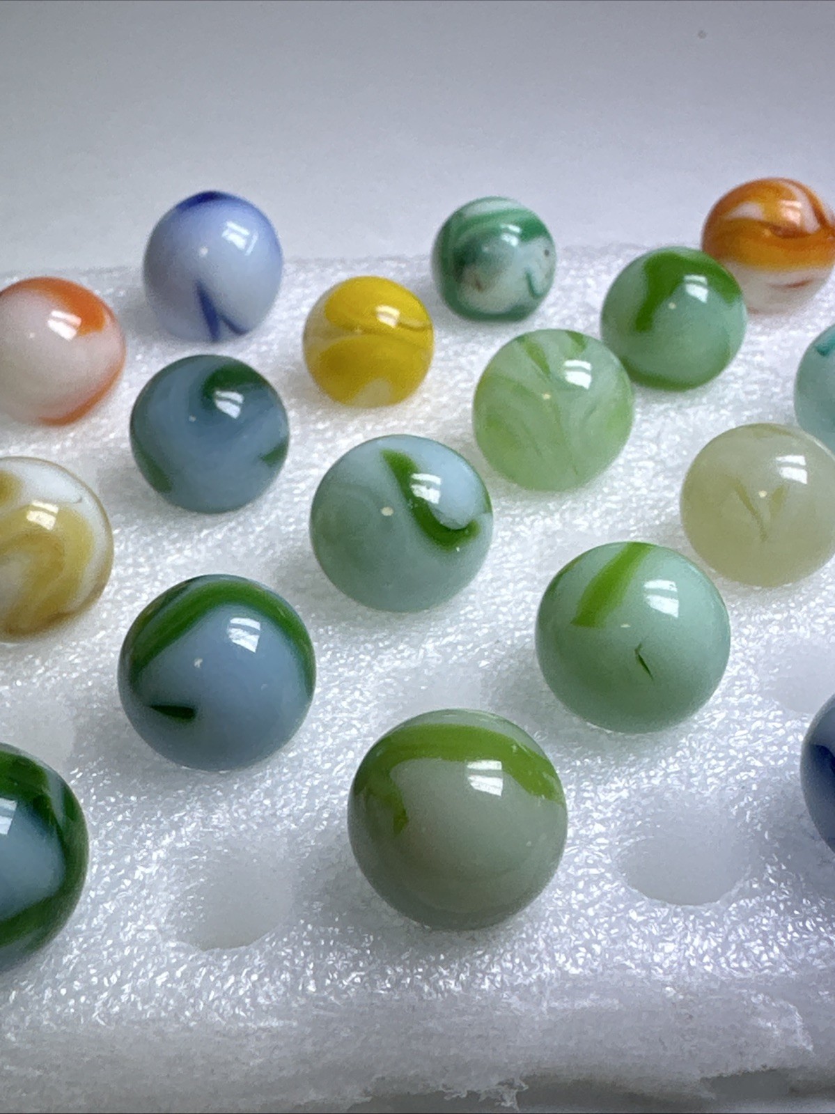 356 Lot Of 30 Vintage Alley Agate Swirl Marbles!