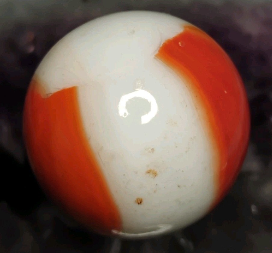 1.24″ HUGE VINTAGE MARBLE KING MARBLES W/ LOGO🔥RARE HTF NM-