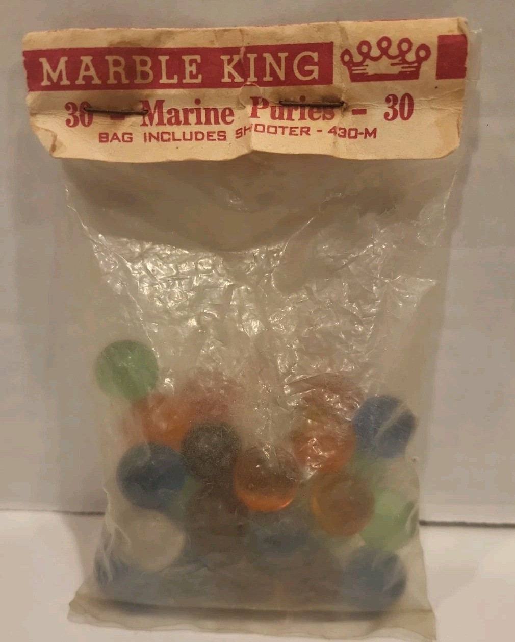 Vintage Marble King Marble Set Suede Pouch 3 Swirls 1960s Original Package Glass