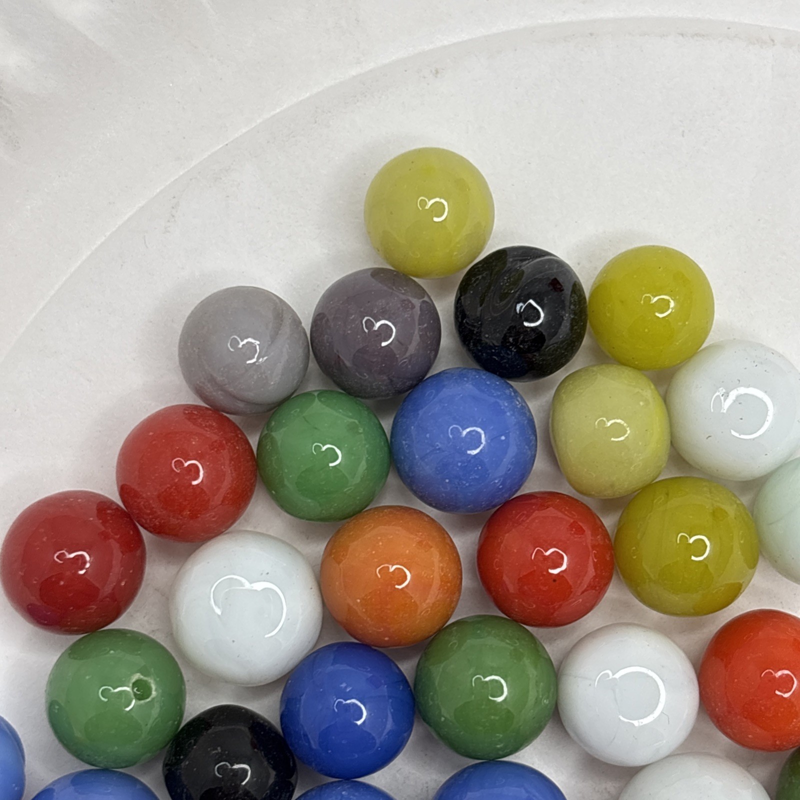 Vintage Bright Color Glass Marbles Lot of 50 Peewee Size WW Some Imperfections