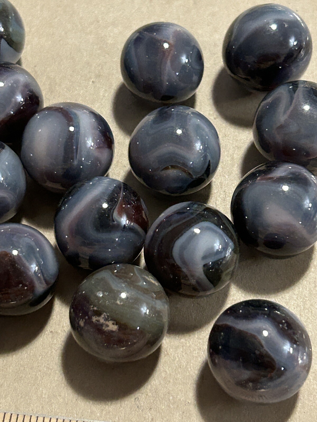Vintage Marbles Lot Of 15 Large Unique Colors Lot 307
