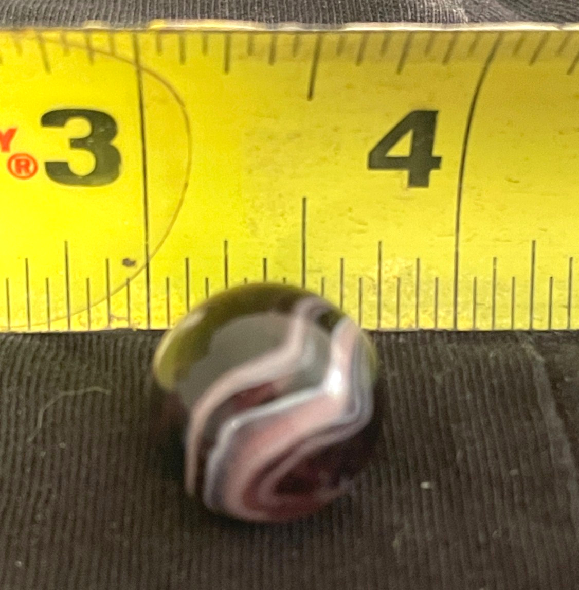 Vintage Akro Agate marble | 11/16th inch | Deep Purple/white