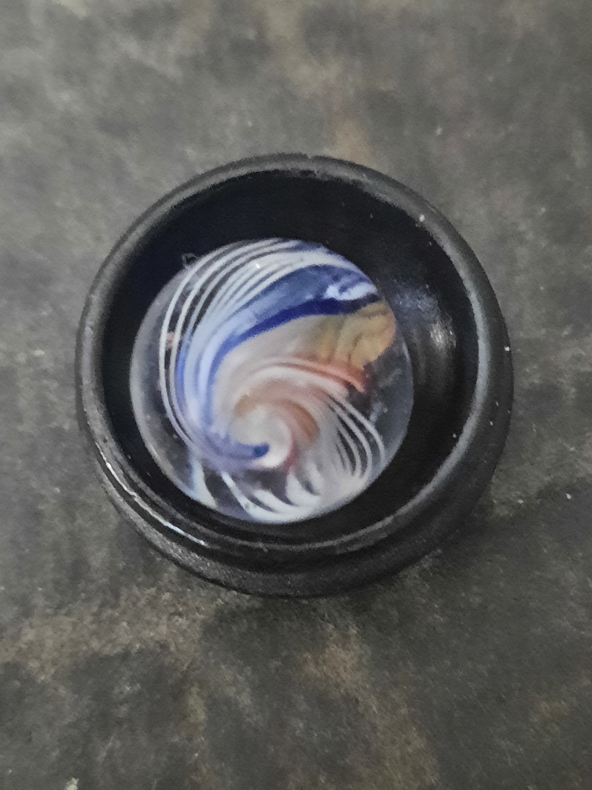 Antique German Ribbon Core Swirl Marble Vibrant Colors Approximately .650