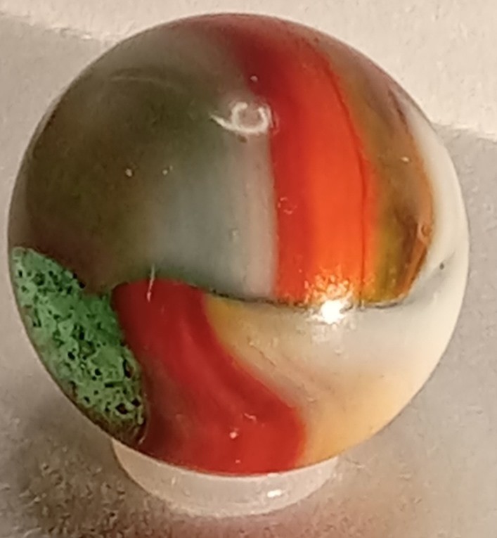 VINTAGE Vitro V Patch BRUSHED Marble Green Base .62 UV UNIQUE Wedding Cake White