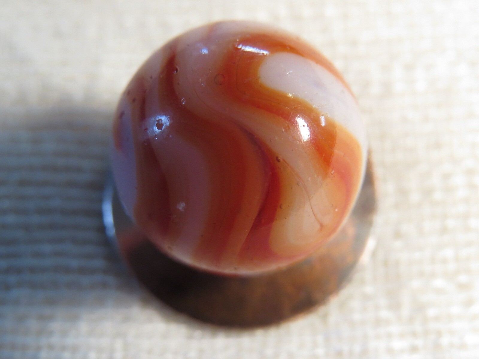 Vtg. Alley WV Marble 1929-1949 Opaque Brown Swirl Near Mint + Beautiful
