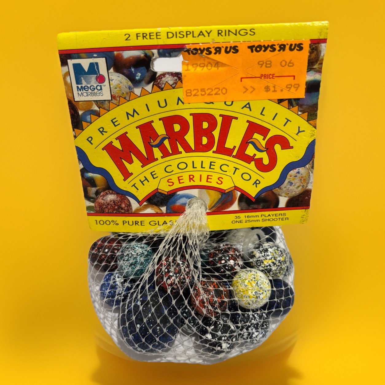 “GALAXIES” VACOR MEGA MARBLES Vintage 1990s Net Bag 35 16mm/1 25mm Shooter