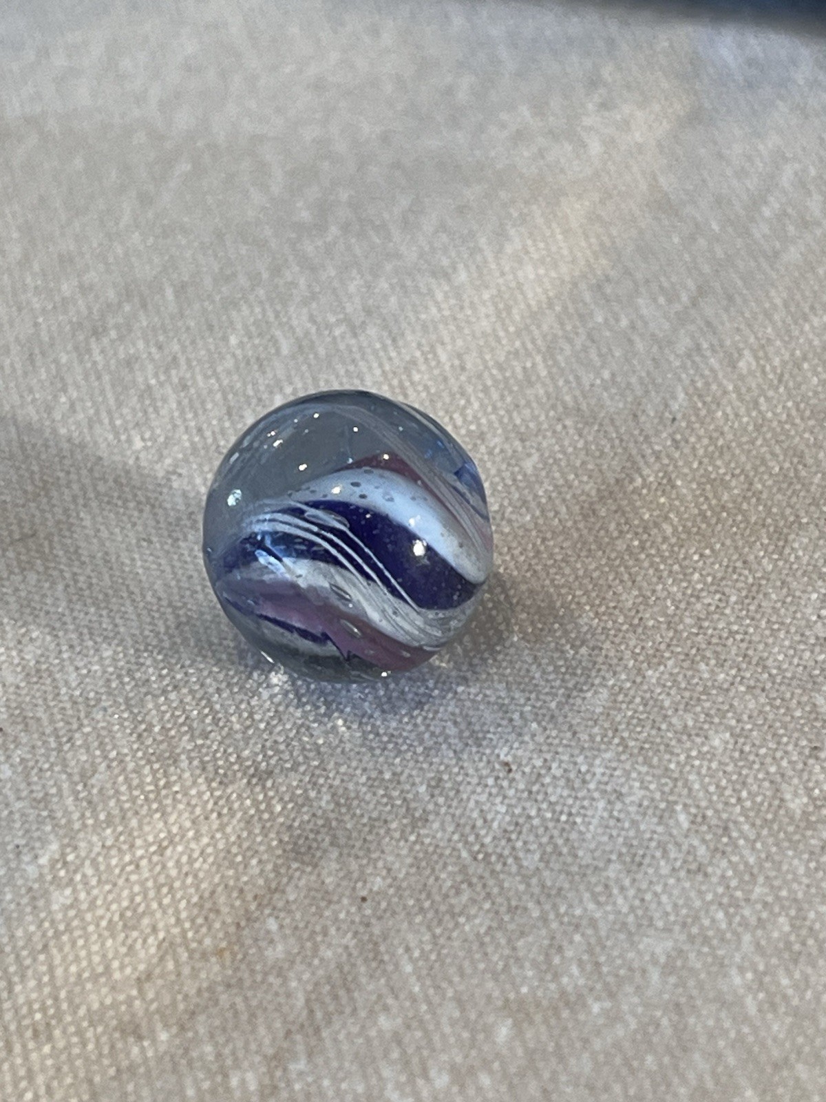 Peppermint Jelly Core Blue Glass German Swirl Marble .58