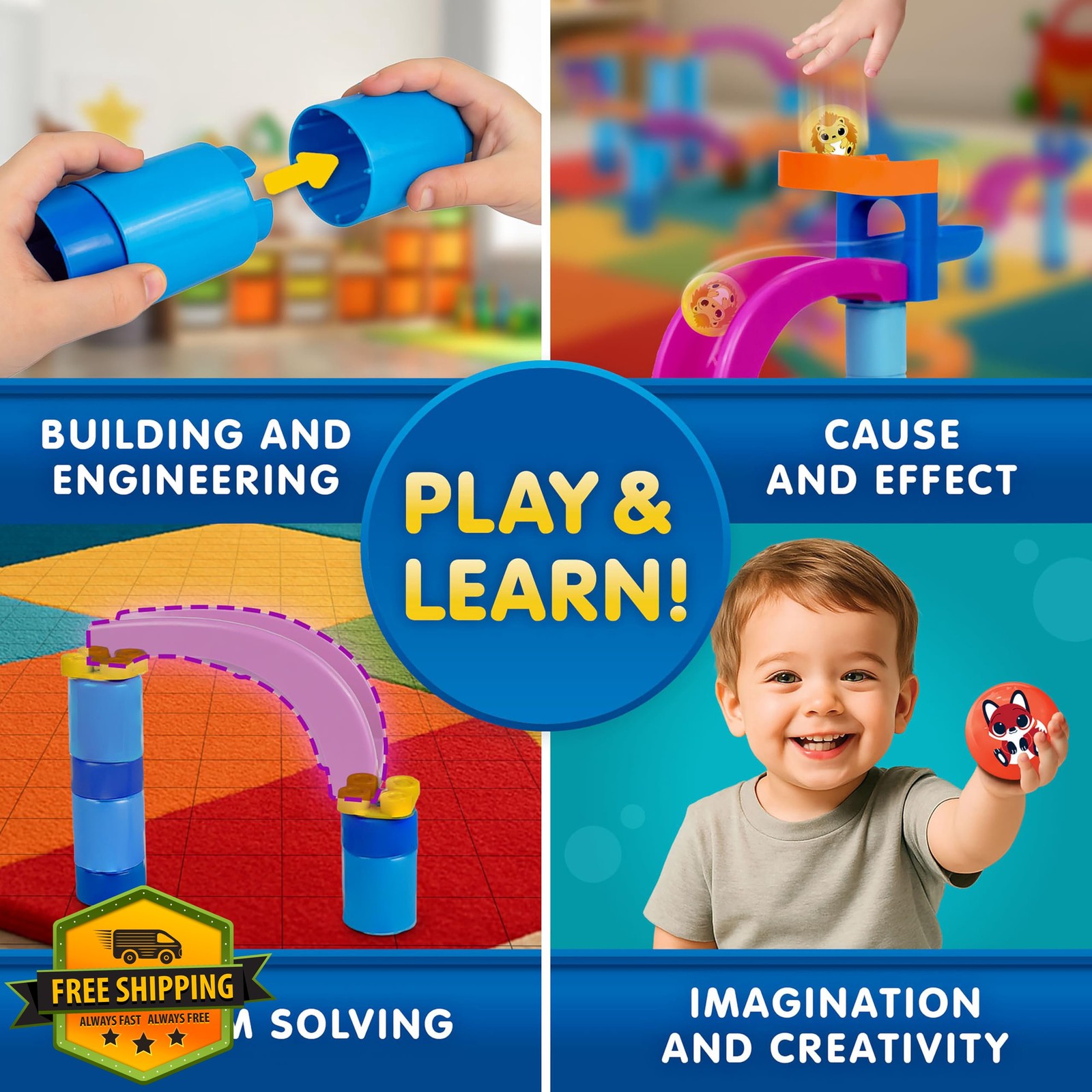 Blue Marble Junior Jumbo Marble Run 35-Piece