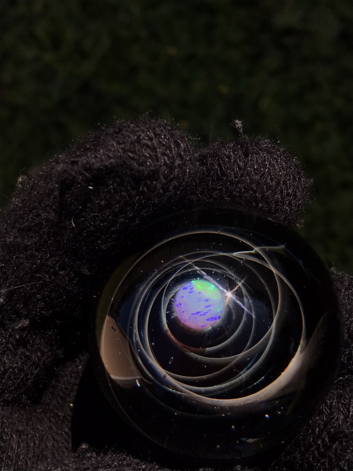Glass Marble 40mm Deep Space Rainbow Sphere Opals With 24k Gold Fume ￼Sculpture