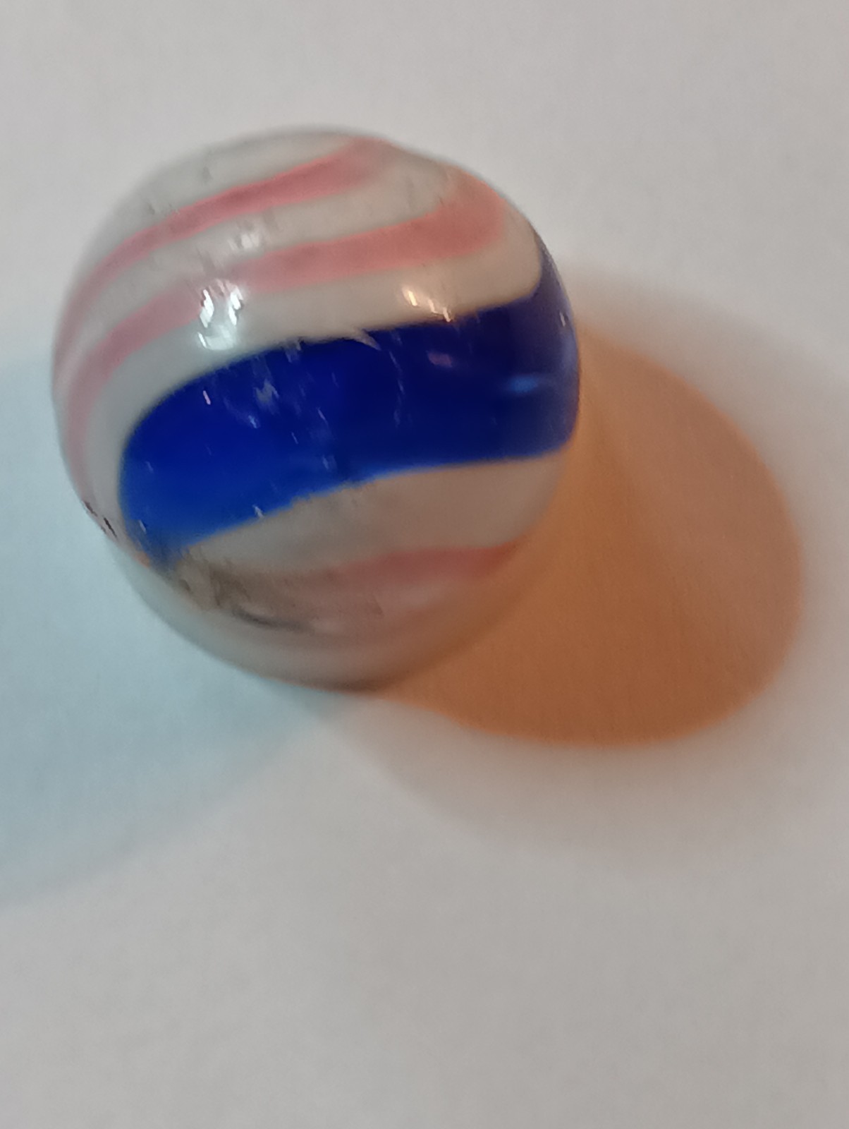 Peppermint 2 Stripe Vintage Marble. Has One Chip On Blue Stripe.See Picture.66in