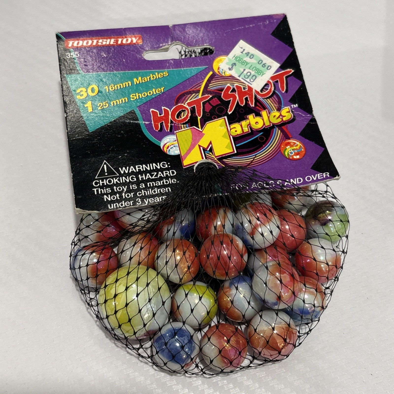 Tootsie Toy Hot Shot LOT OF 2 Vintage Shooter Marbles 2x 30- 16mm And 1- 25mm