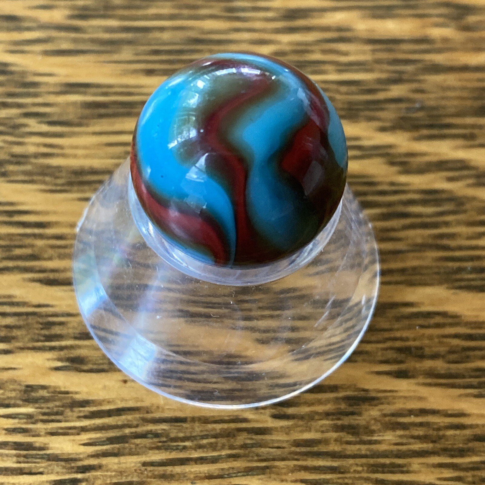 VTG Antique Marble Spiderman 3/4” Royal Blue Swirl