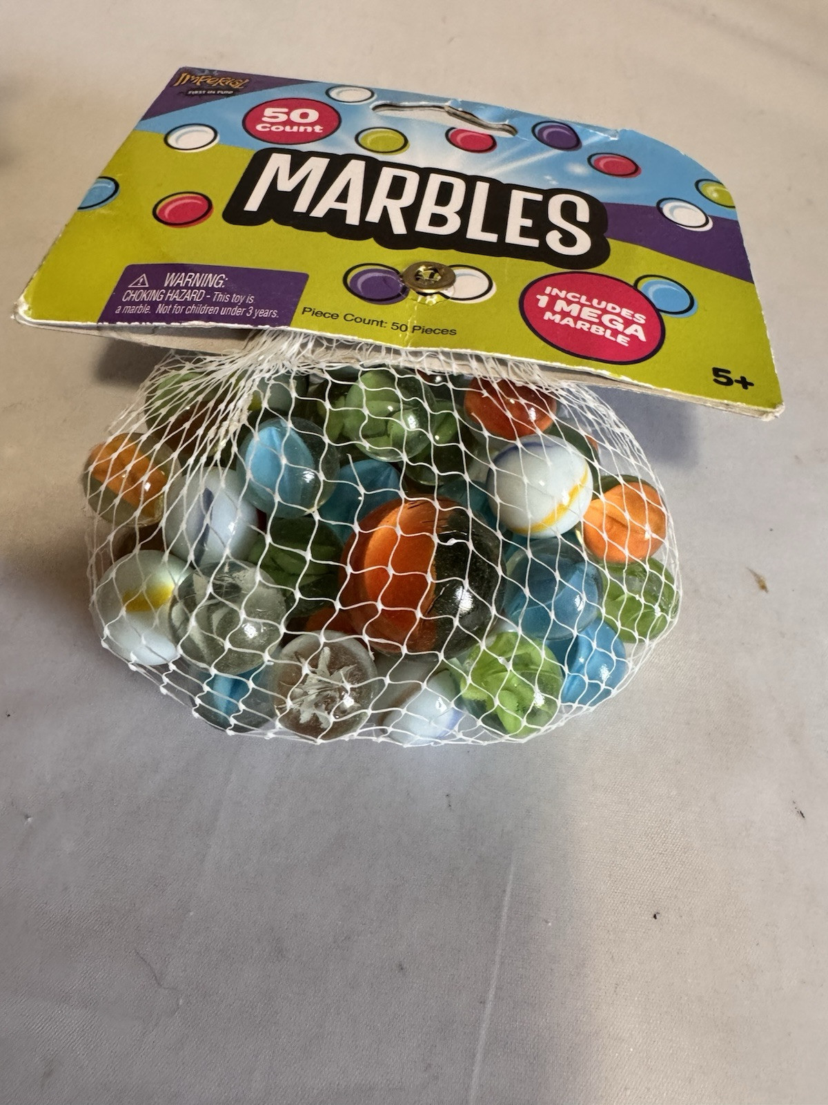 Imperial Toy Glass Marble Master & One Mega 50ct. Multi Color NEW 2019 #17554