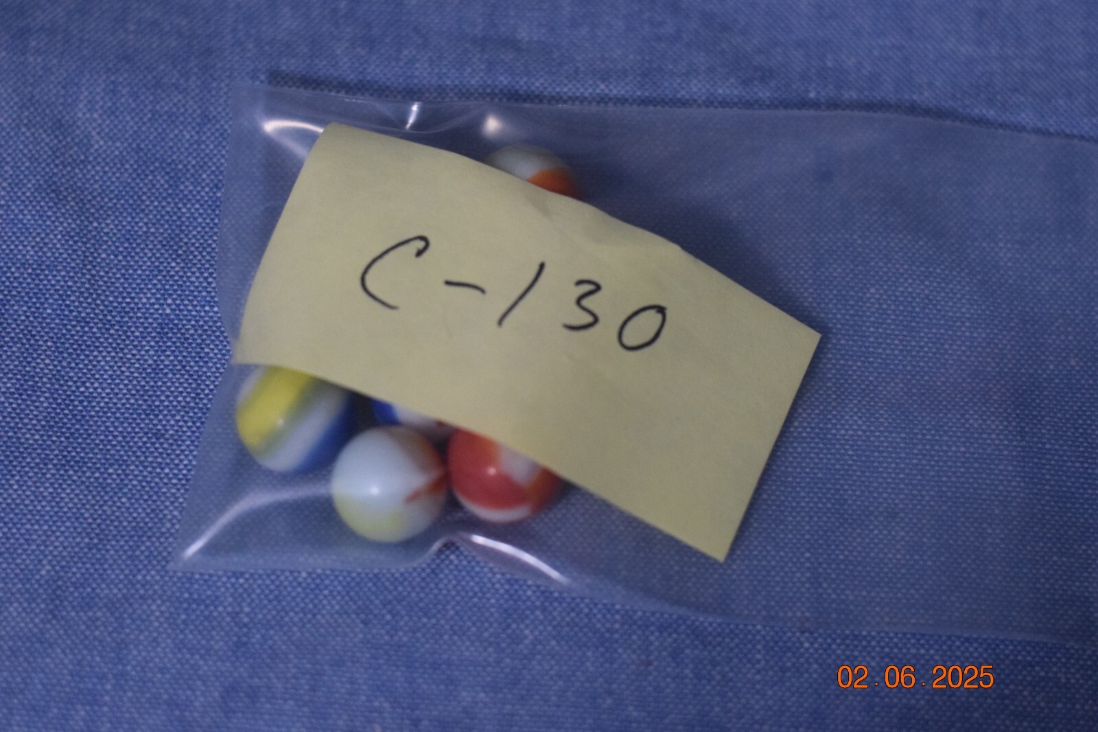 Vintage Lot of 10 White Milk Glass Multi-Color Swirl Marbles 16 mm – .6 in. C130