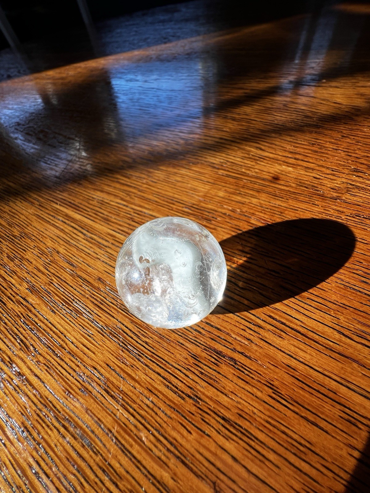 1960’s Machine Made Cat Eye Marble 1” W The Number 7 Inside,
