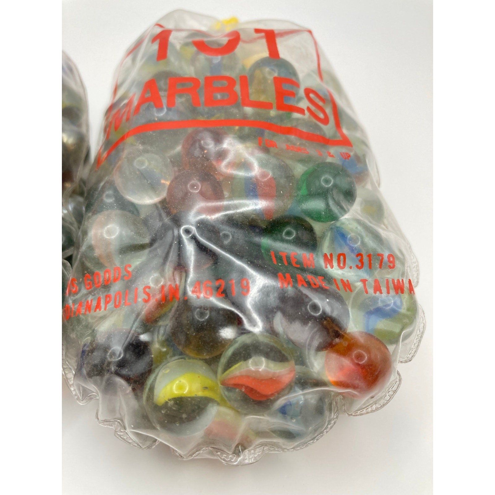 Vintage Bags of Marbles-Lot of 2 Draw String Pouches Kids Goods – Not Counted