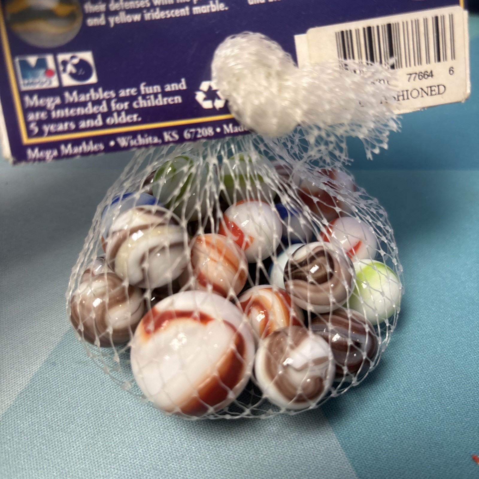 OLD FASHIONED Collector Series Net Bag Glass Mega Marbles Vacor 1 Shooter 24play