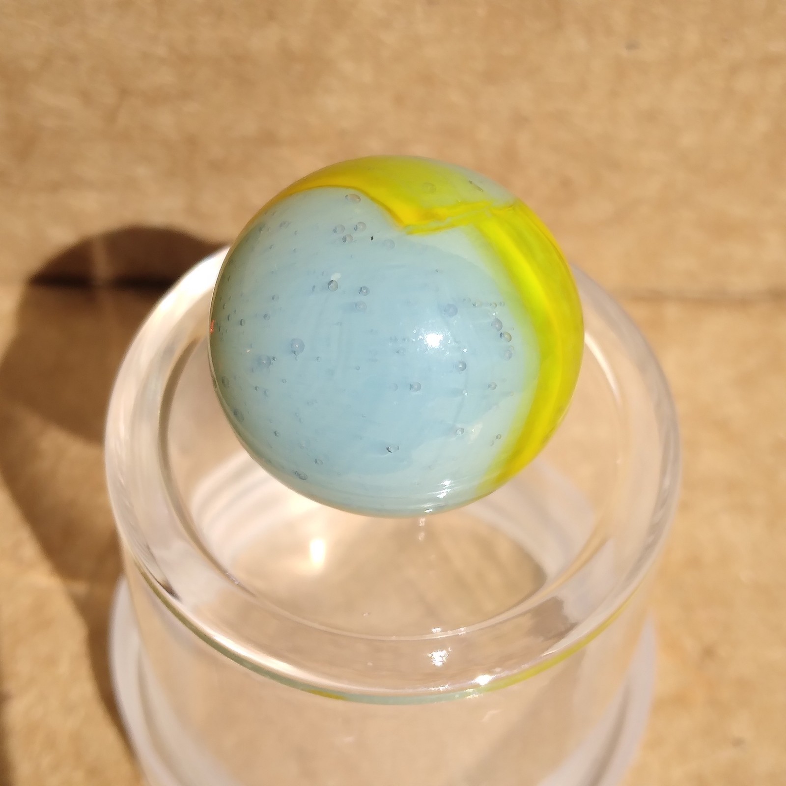 .62″ Vintage Ribbon Marble- Seedy Blue Yellow- Kokomo Peltier