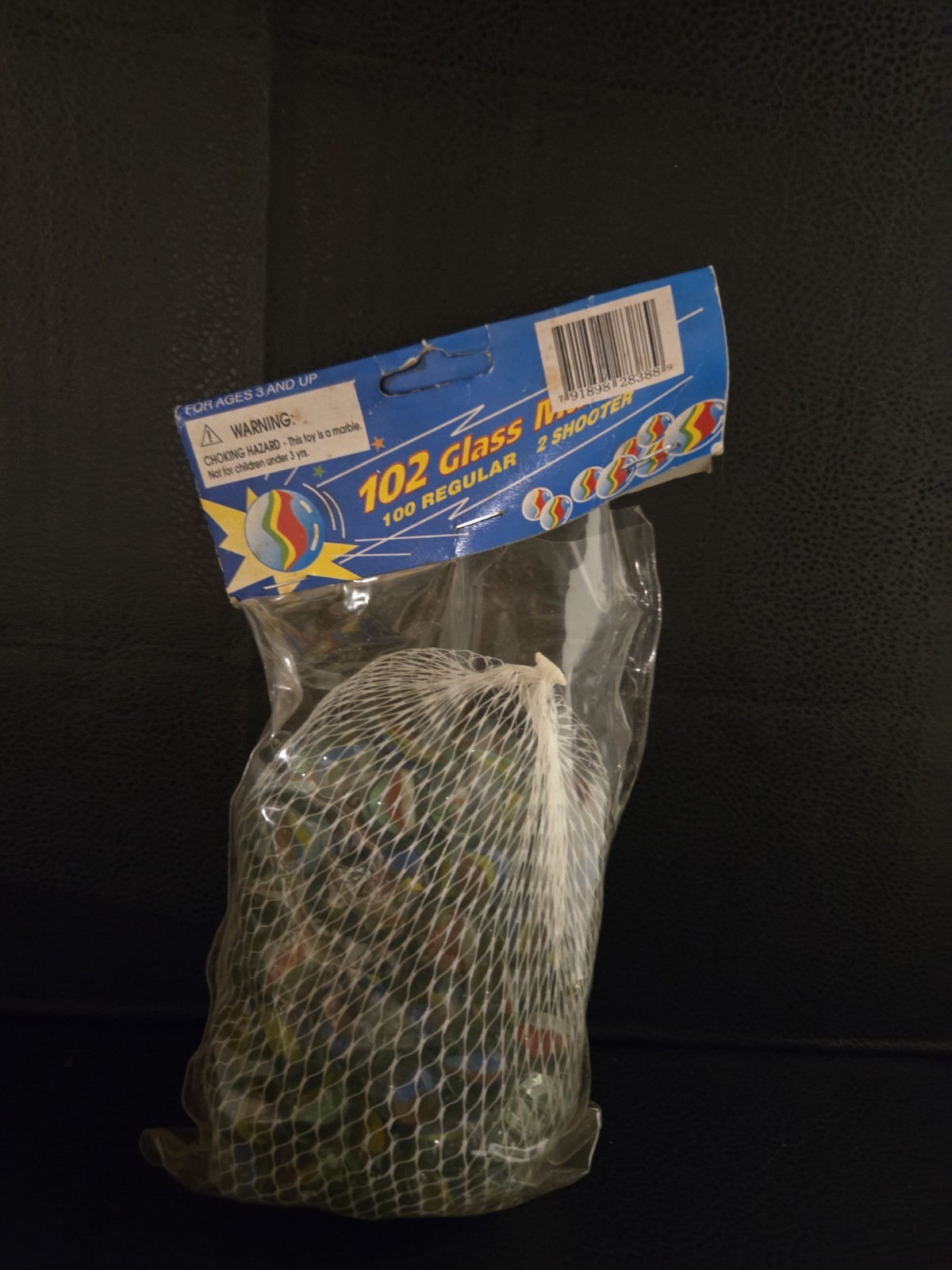 Vintage 102 Glass Marbles Bag (100 Regular, 2 Shooters) – New Old Stock