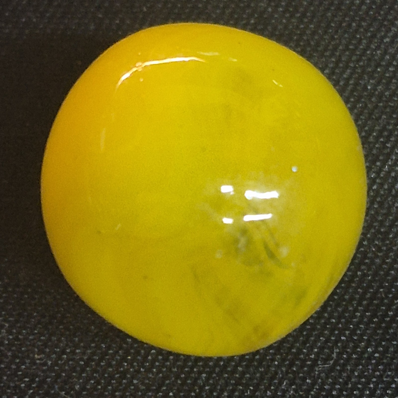 Vintage Vitro Agate Uranium Glass UV Reactive Yellow Patch Marble 0.59″ NM- VG