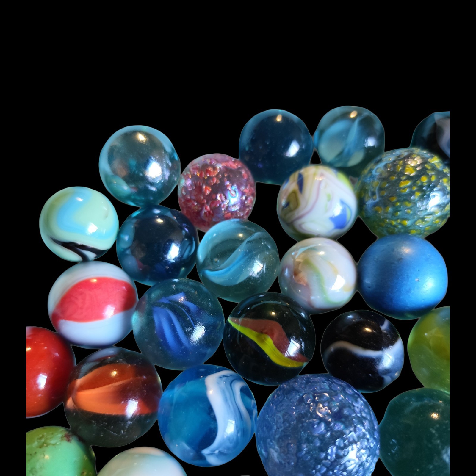 Read! Mixed Size Vtg To Mod Shooter Toe Breaker Marble Lot 40+ Marbles