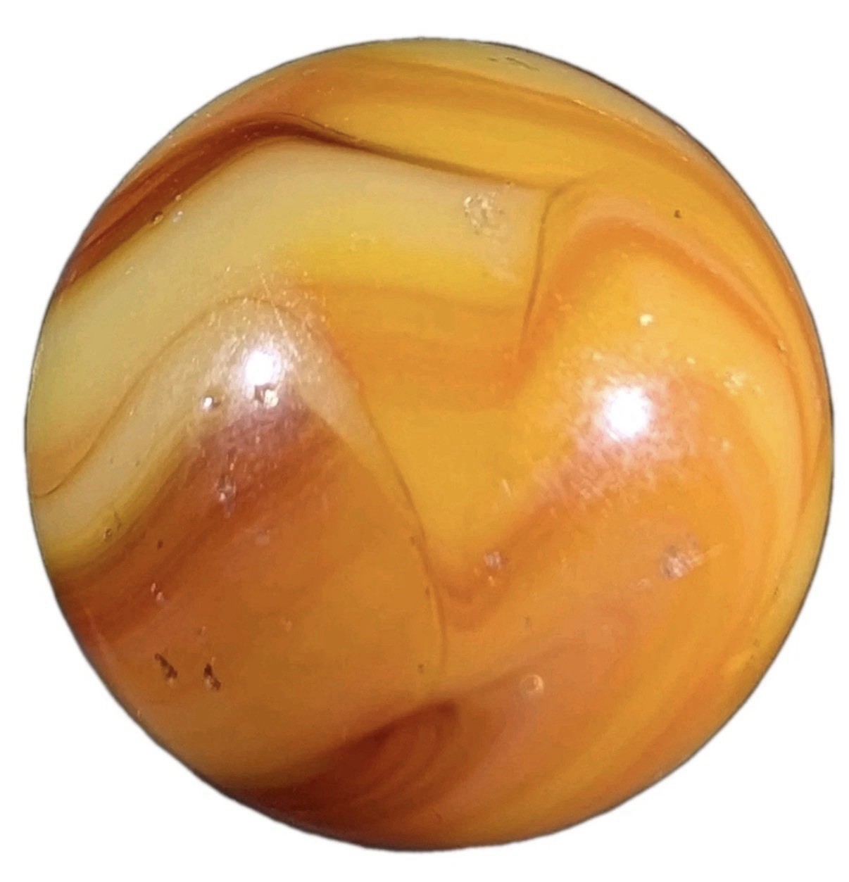 Alley Agate Co Swirl Flame WV Swirl Vintage Marble 21/32”