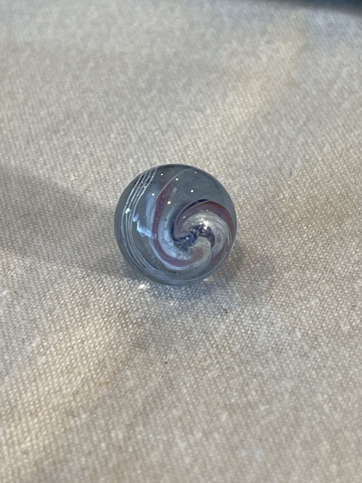 Peppermint Jelly Core Blue Glass German Swirl Marble .58