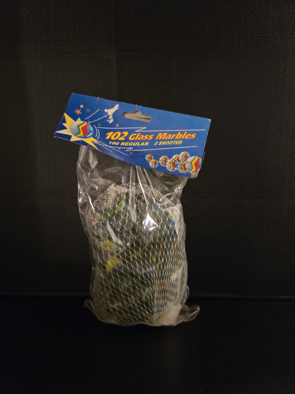 Vintage 102 Glass Marbles Bag (100 Regular, 2 Shooters) – New Old Stock