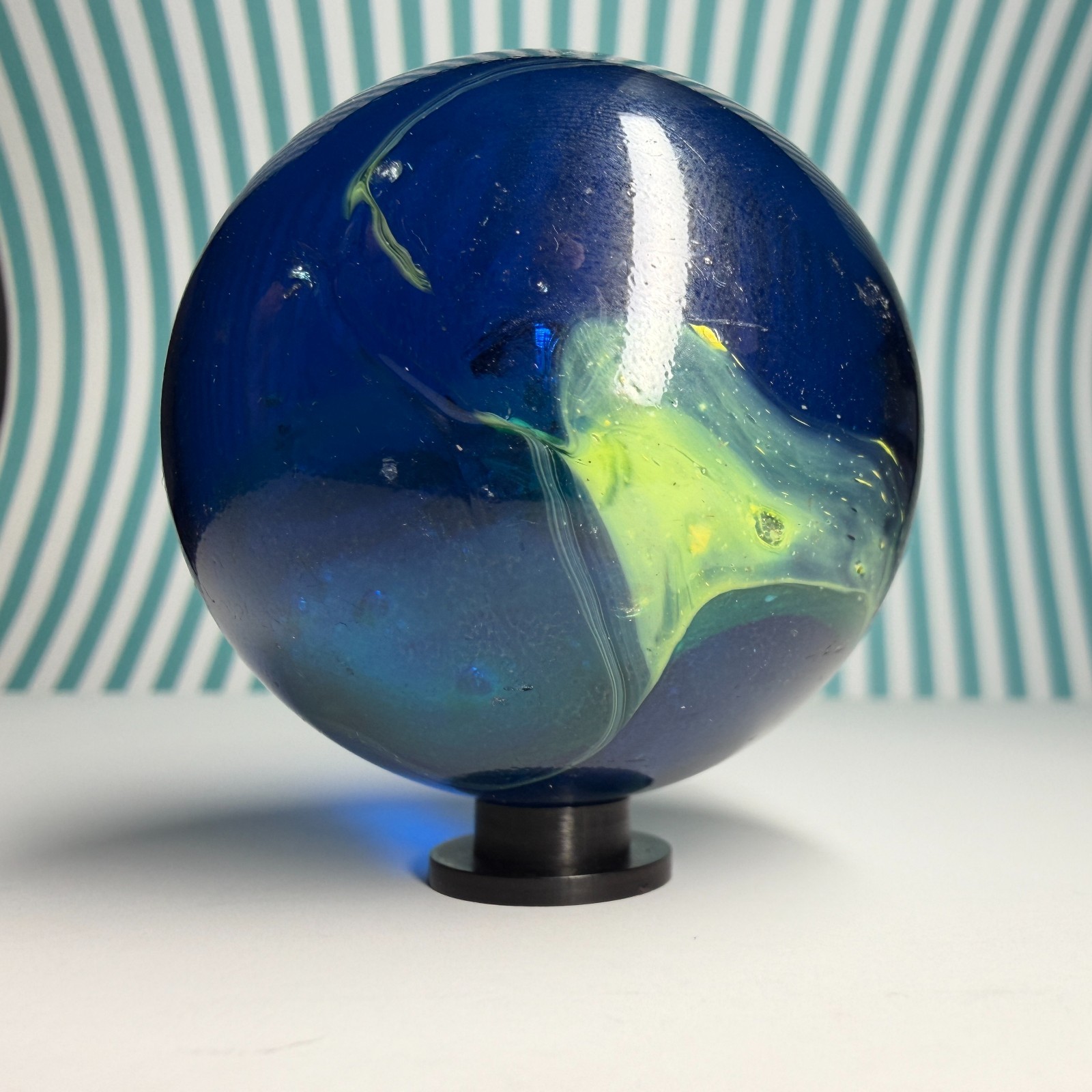 Vacor Sea Turtle Marble ~1.9″ Toe Breaker Swirl Slag Huge Mint Glass Marbles