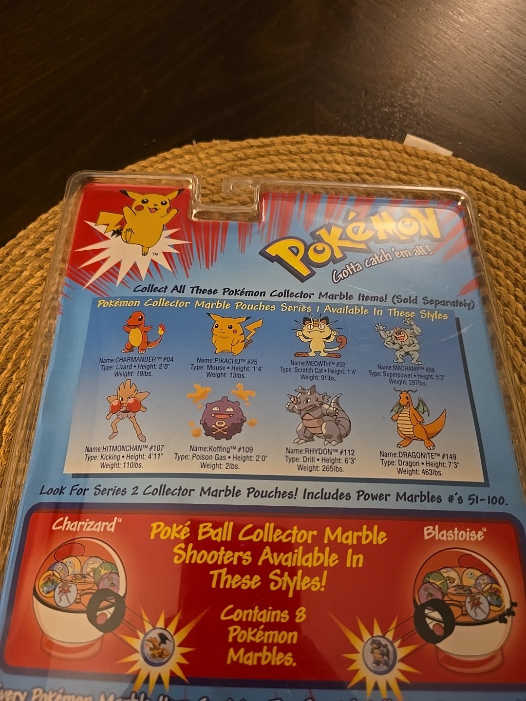 POKEMON #52 MEOWTH BLUE COLLECTOR POUCH Bag W/10 MARBLES SEALED NEW AO4066149