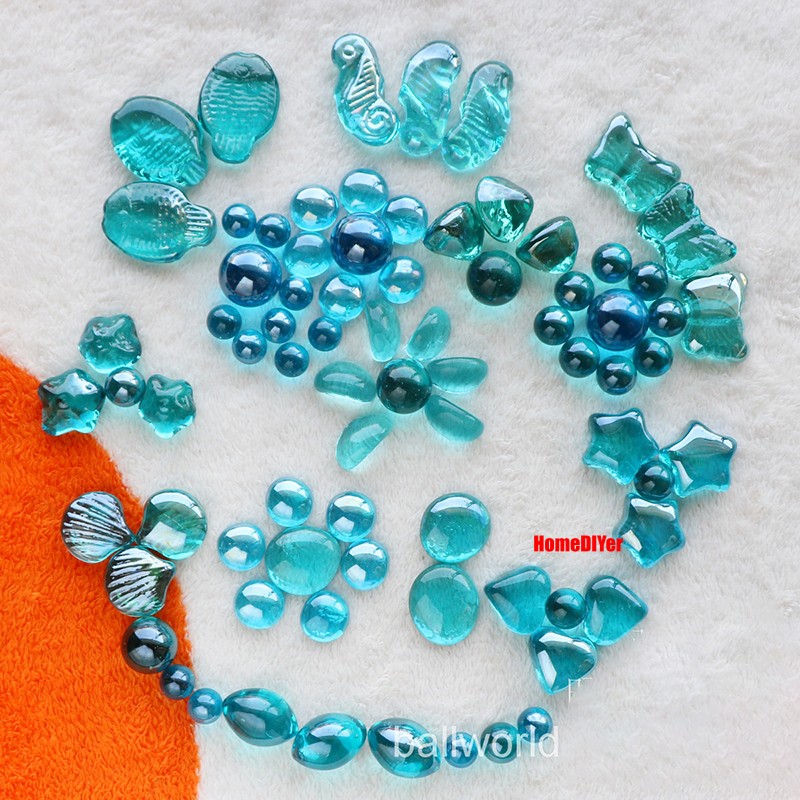 14mm-25mm Lake Blue Glass Marbles Traditional Toys Games Craft Decorative Balls