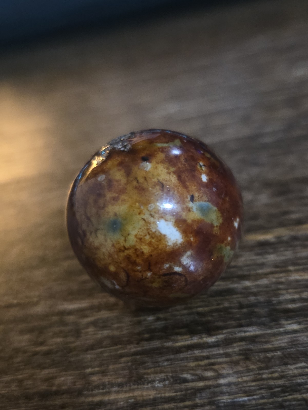 Antique Bennington Victorina era Clay Toy Marble .91 Inch