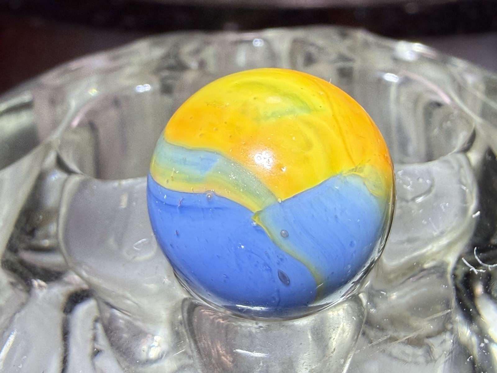 P33- Vintage Peltier Glass Company Rainbow 5/8” Near Mint🔥🔥🔥
