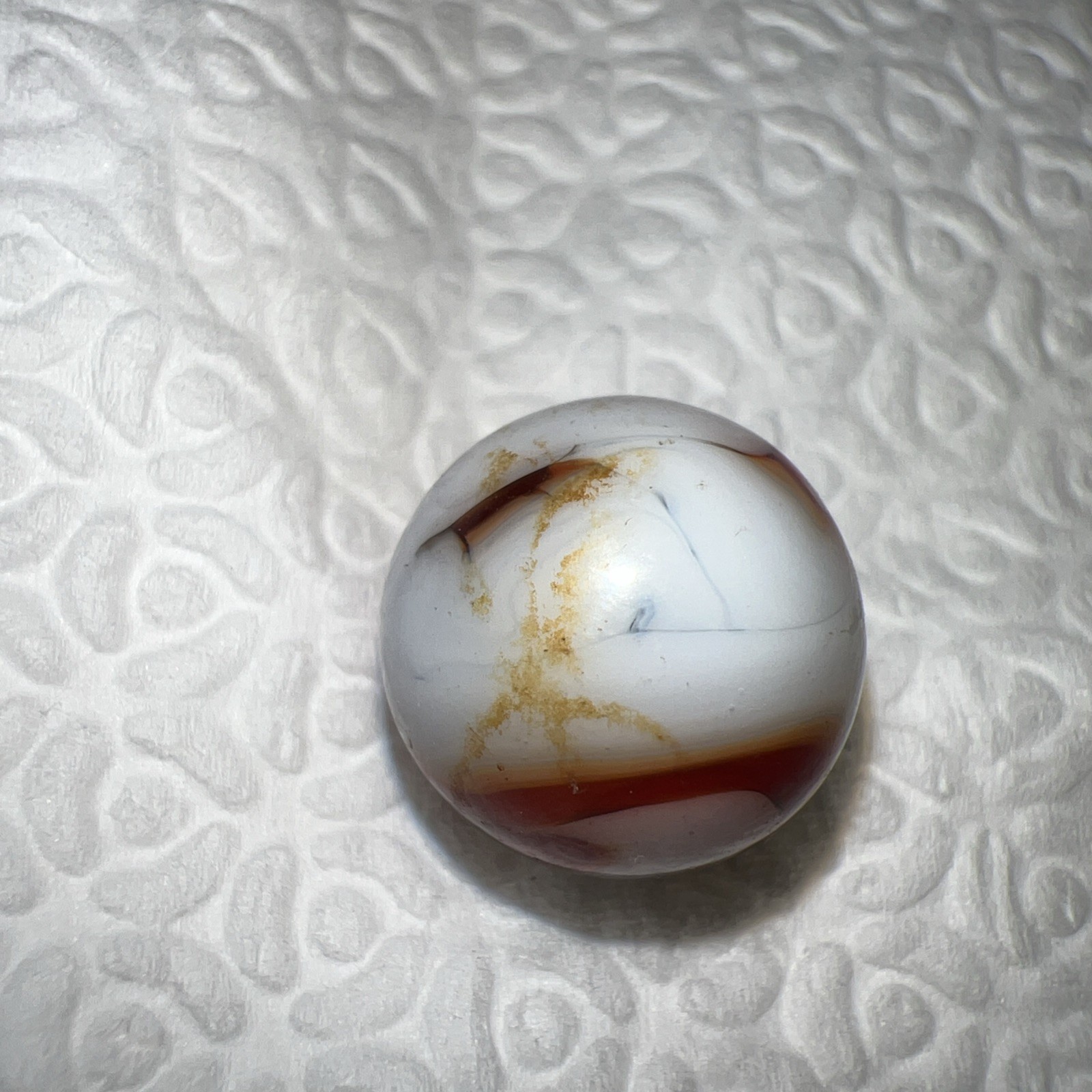 Stunning Alley Agate Oxblood Swirl Marble. .5